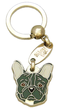 FRANSK BULLDOGG GRÅ - pet ID tag, dog ID tags, pet tags, personalized pet tags MjavHov - engraved pet tags online